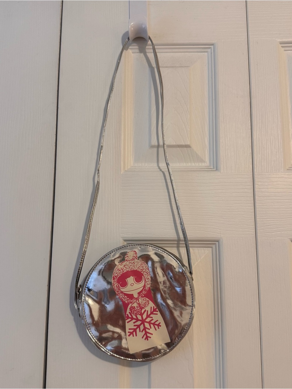 Little Marc Jacobs Silver Round Crossbody with Pink Graphic